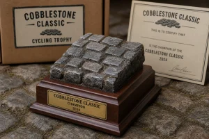 Cobblestone Classic Cycling Trophy Set